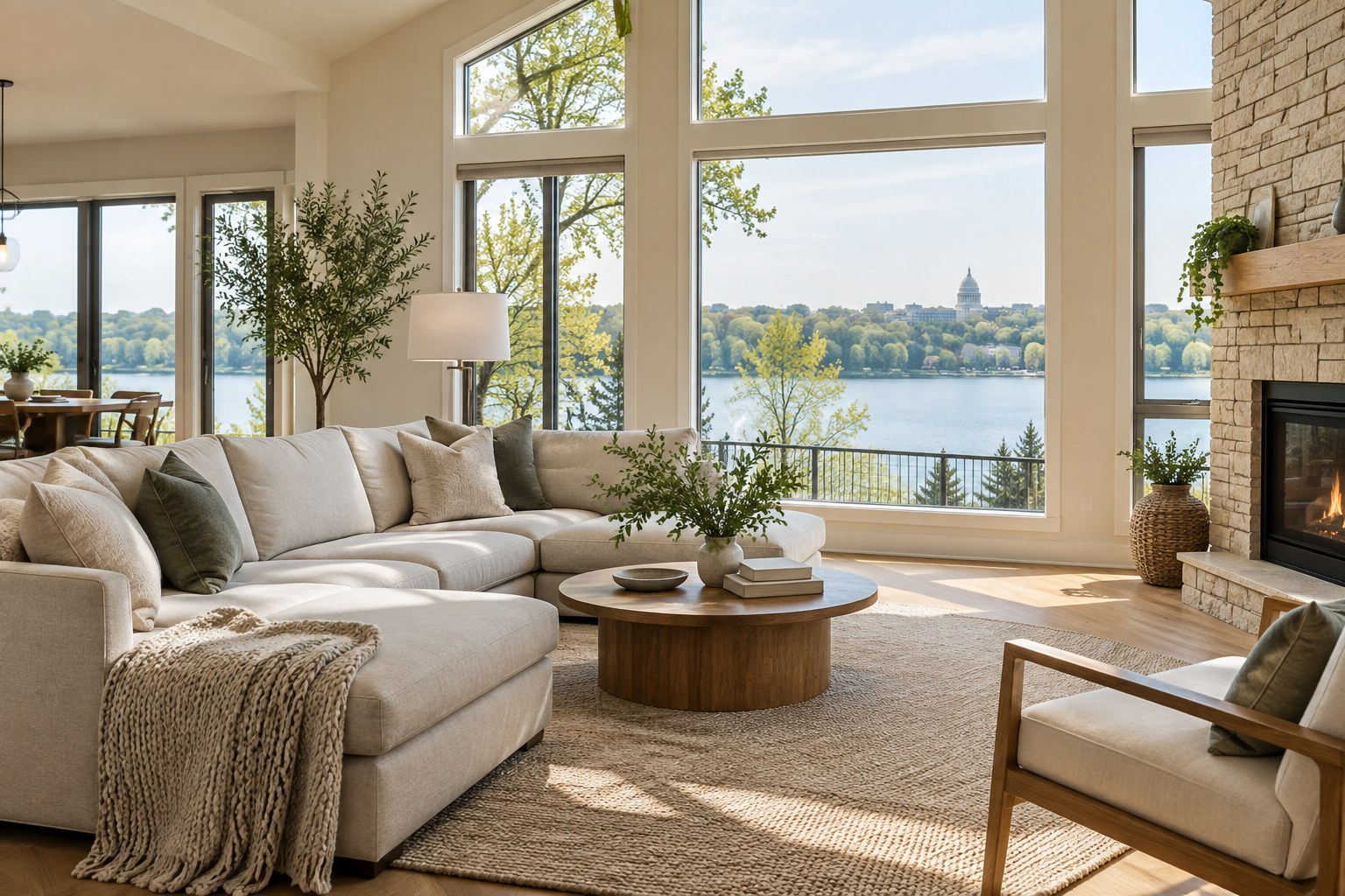 A bright Dane County, Wisconsin living room